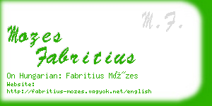 mozes fabritius business card